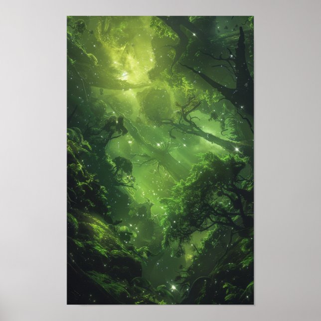 Mysteriskt Poster av främmande skogar i landskapet (Framsidan)