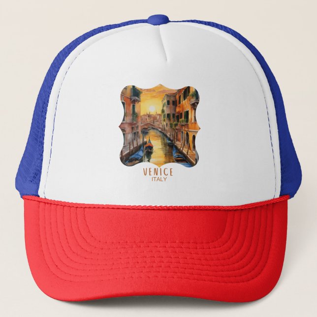 Mysteriskt vackert solnedgång i Venedig Keps (Framsida)