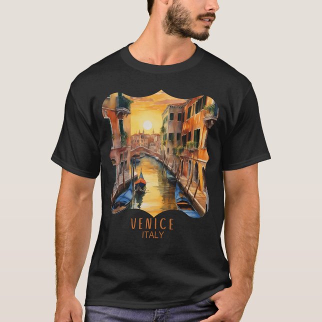 Mysteriskt vackert solnedgång i Venedig T Shirt (Framsida)