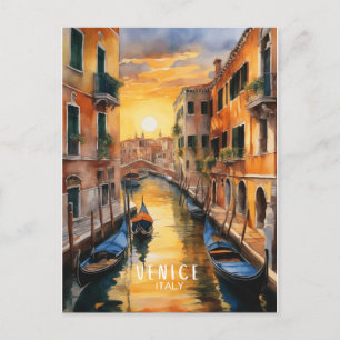 Mysteriskt vackert solnedgång i Venedig Vykort