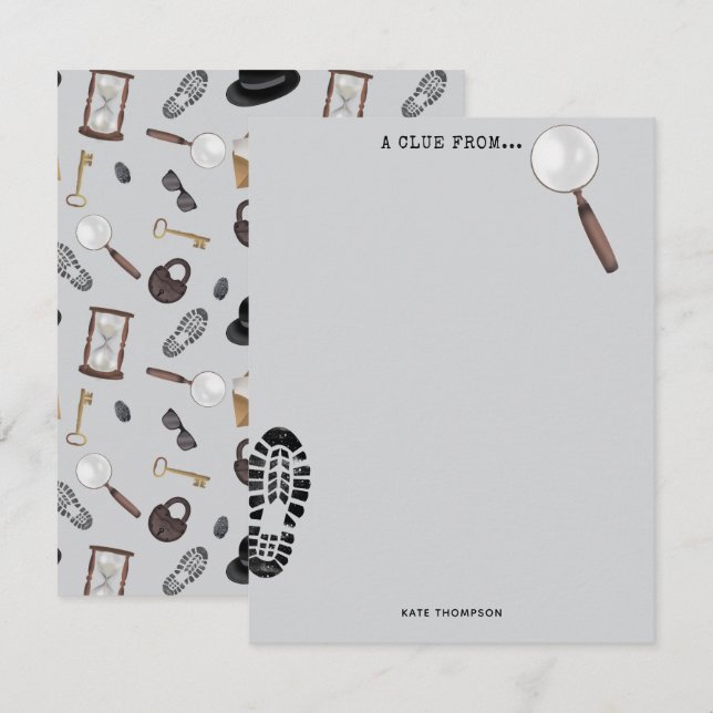 Mysterium Barn Hemlig Agent Spion Detektiv Tema Anteckningskort (Fram/baksida)