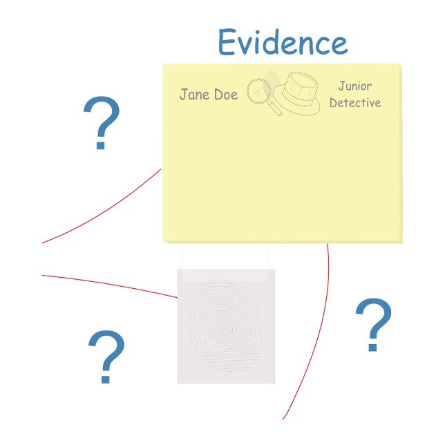 Mysterium Brottsutredning Bevismaterial Tavla Post-it Block (Skapare uppladdad)