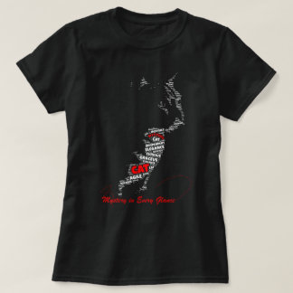 Mysterium i varje blick | Katt Typografi Konst T Shirt