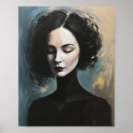 Mysterium Kvinna Porträtt Väggdekor Poster