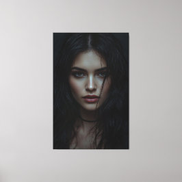 Mysterösa kvinnor med Mörk i Moody ljus Canvastryck