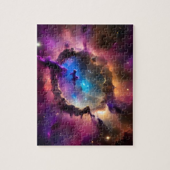 Mysterskugga i nebula moln kosmisk liggande pussel (Vertikal)