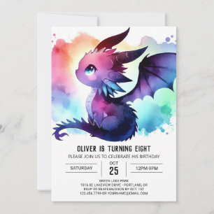 Mystert Dragon Birthday-Anpassade Inbjudningar