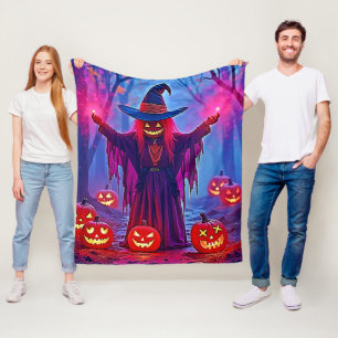 Mystert Witch i Skogen-design Fleecefilt