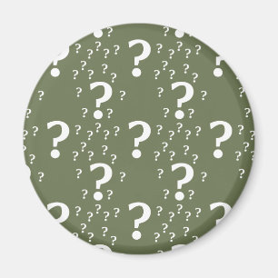 Mystery frågetecken gåta pussel olivgrön magnet