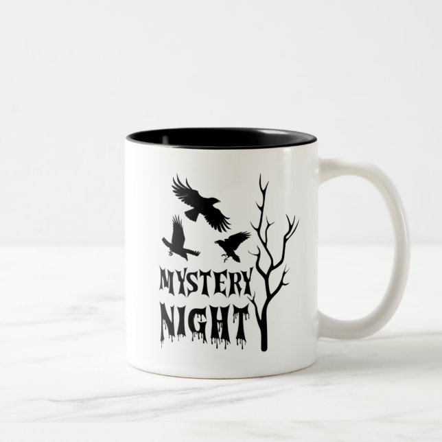 Mystery Night Gothic Crow Coffee Mug Två-Tonad Mugg (Höger)