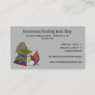 Mystery Novels Bok Shop Bok Store Visitkort