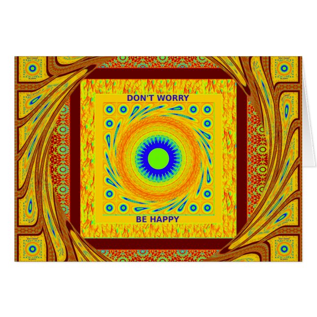 Mystic African Öga Wall Art: A Cyan Gaze Hälsningskort (Framsidan Horizontal)