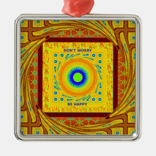 Mystic African Öga Wall Art: A Cyan Gaze Julgransprydnad Metall