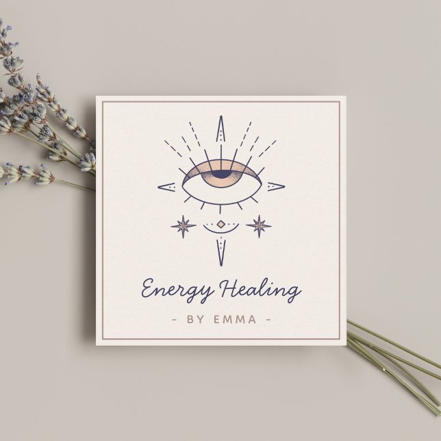 Mystic Andlig Third Öga Cosmic Energy Healing Fyrkantigt Visitkort (Skapare uppladdad)