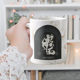 Mystic Aquarius Zodiac Stars Horoscope Kaffemugg