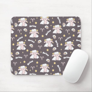Mystic Aries Zodiac Night Bunny och Ram Musmatta
