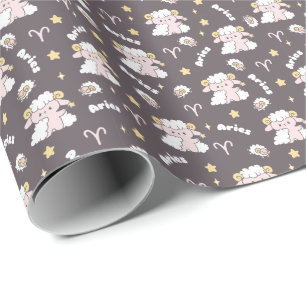 Mystic Aries Zodiac Night Bunny och Ram Presentpapper