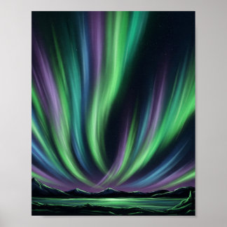 Mystic Aurora Borealis - Northern Ljus Art Poster