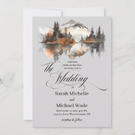 Mystic Autumn Calligraphy Wedding Invitation Inbjudningar