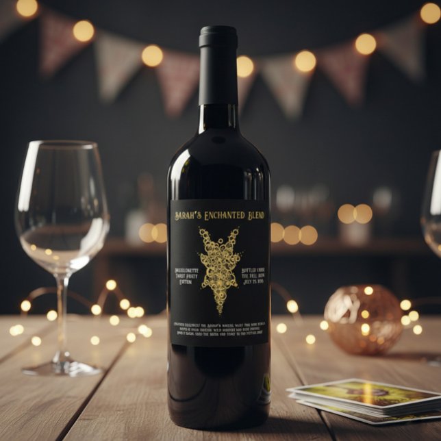 Mystic Bachelorette Tarot Party Vinflaska Etikett (Skapare uppladdad)