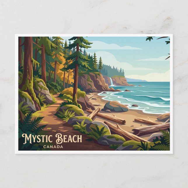 Mystic Beach Trail Sooke Kanada Vykort (Framsida)