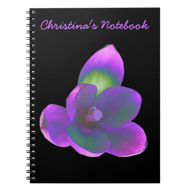 Mystic Beauty Crocus Flower Anpassade Notebook Anteckningsbok Med Spiral (Framsidan)