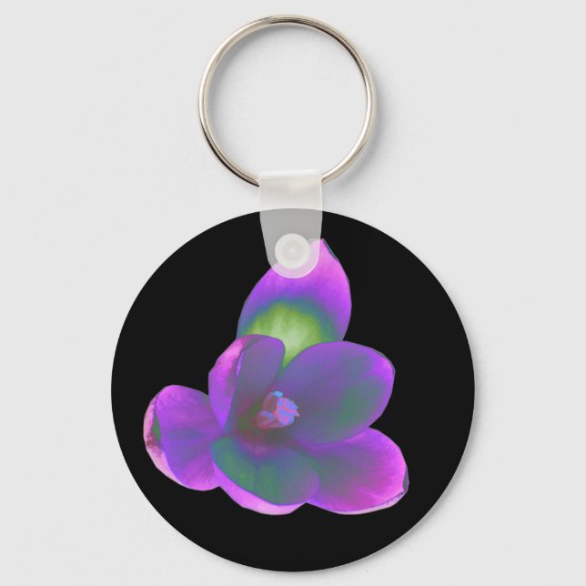 Mystic Beauty Crocus Flower Keychain Nyckelring (Framsida)