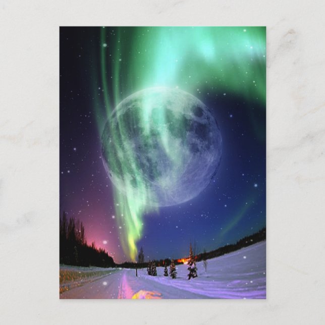 Mystic Bevackert stort fullt blue måne Vykort (Framsida)