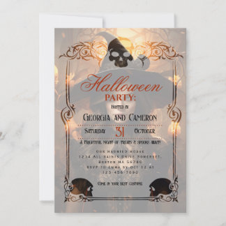 Mystic Bevackert Witch Halloween Inbjudningar