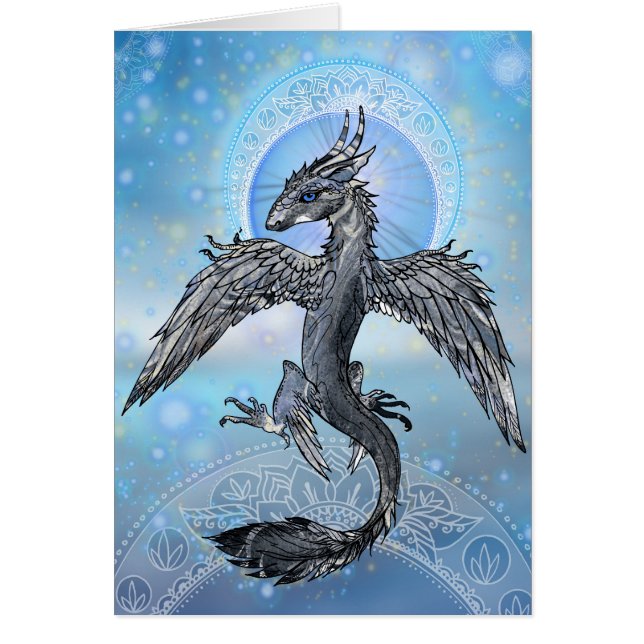 Mystic Bird Dragon Hälsningskort (Framsidan)