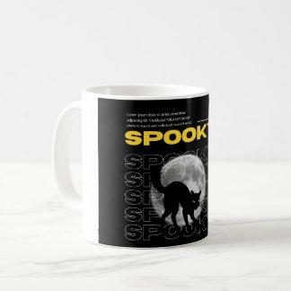 Mystic Black Cat och Måne Aesthetic Halloween Mugg