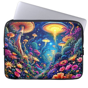 Mystic Bloom Forest under stjärnor Laptop Fodral