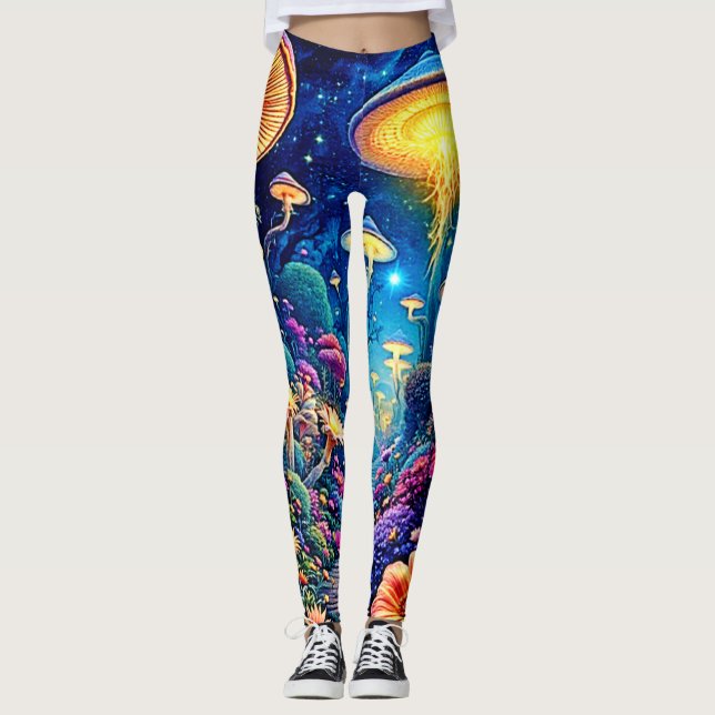 Mystic Bloom Forest under stjärnor Leggings (Framsida)