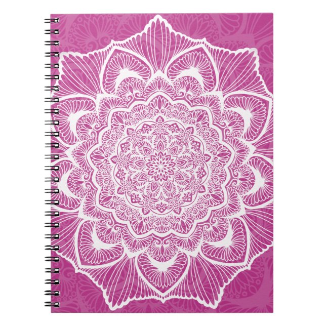 Mystic Bloom Mandala Anteckningsbok Med Spiral (Framsidan)