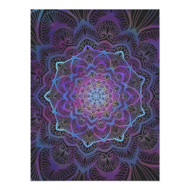 Mystic Bloom Mandala Fototryck (Framsidan)