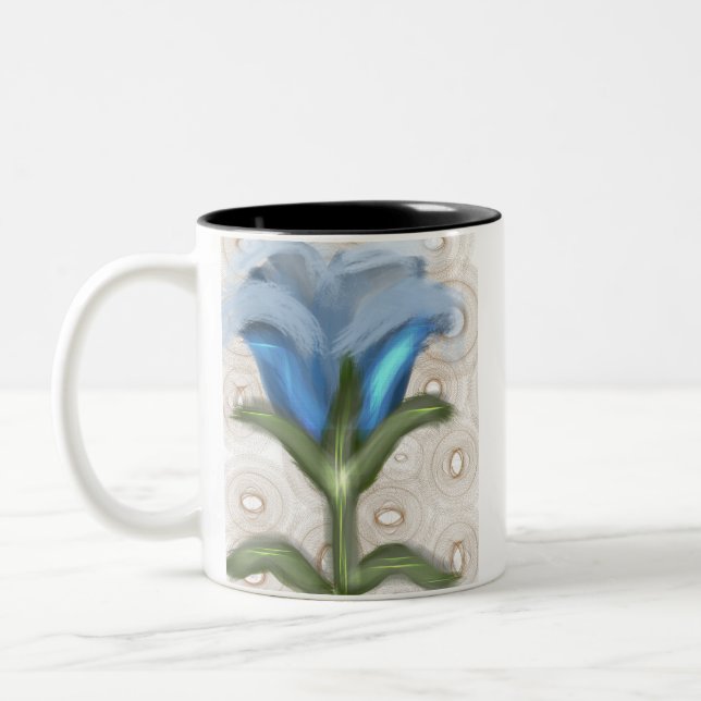 Mystic Blue Bloom - Growing Flower Två-Tonad Mugg (Vänster)