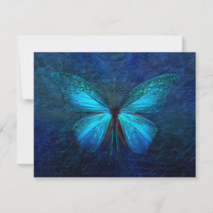 Mystic Blue Butterfly 4.25x5.5 Anpassningsbar Kort
