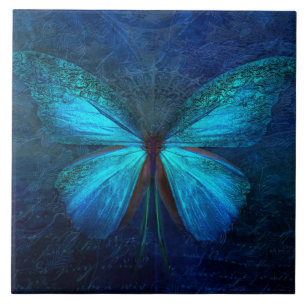 Mystic Blue Butterfly Kakelplatta