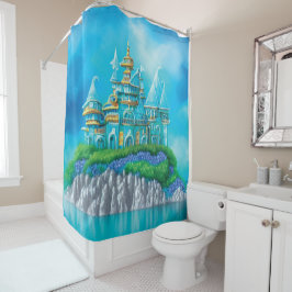 Mystic Blue Palace Shower Curtain