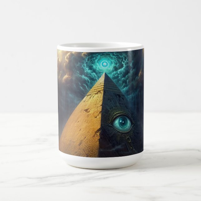 Mystic Blue Pyramid Art Kaffemugg (Center)