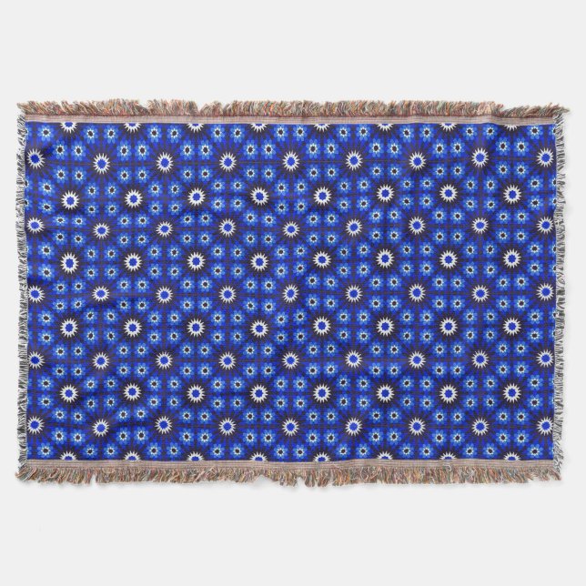 Mystic Blue Zellige Geometry Filt (Framsidan)
