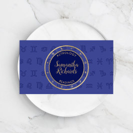 Mystic Blue Zodiac Astrology Visitkort