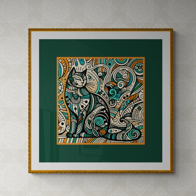 Mystic Boho Cat Art-utskrift Poster (Skapare uppladdad)