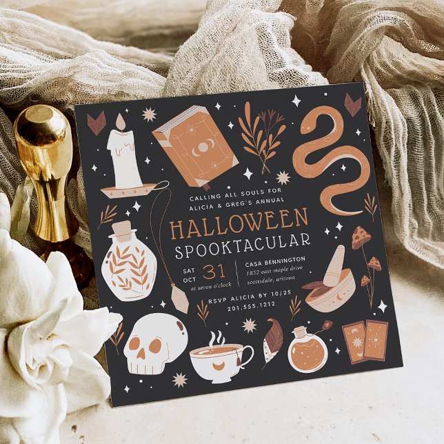 Mystic Boho Crystal Halloween fest Inbjudningar (Skapare uppladdad)