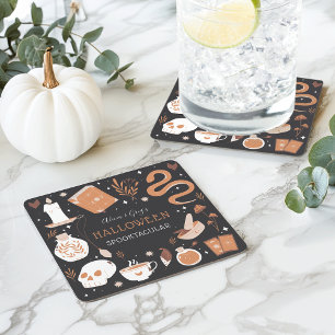 Mystic Boho Crystal Halloween fest Underlägg Papper Kvadrat