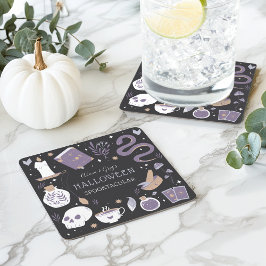 Mystic Boho Crystal Halloween fest Underlägg Papper Kvadrat