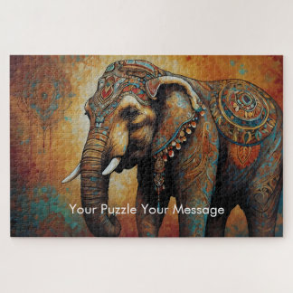 Mystic Boho Elephant Mandala Pussel