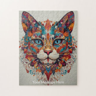 Mystic Boho Kattdjur Cat Mandala Pussel