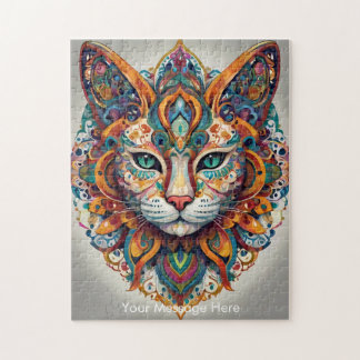 Mystic Boho Kattdjur Cat Mandala Pussel