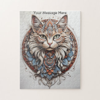Mystic Boho Kattdjur Cat Mandala Pussel